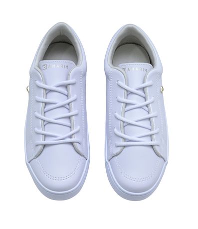 Tênis Casual Ramarim Off White e Dourado Feminino