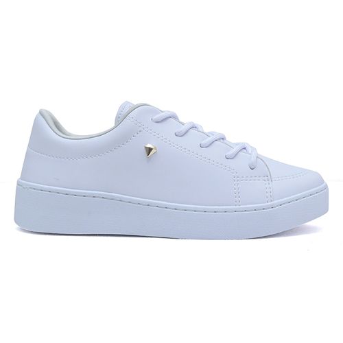 Tênis Casual Ramarim Off White e Dourado Feminino