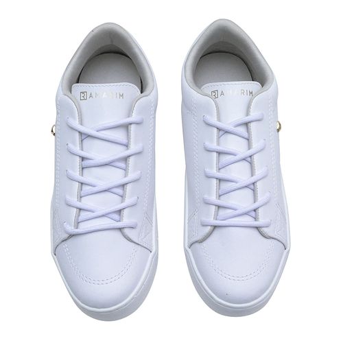 Tênis Casual Ramarim Off White e Gold Feminino