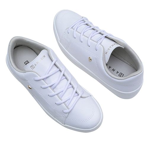 Tênis Casual Ramarim Off White e Gold Feminino