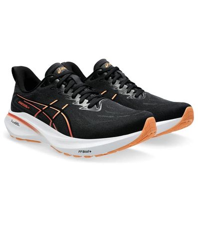 Tênis Esportivo Asics GT-2000 13 Preto e Laranja Masculino