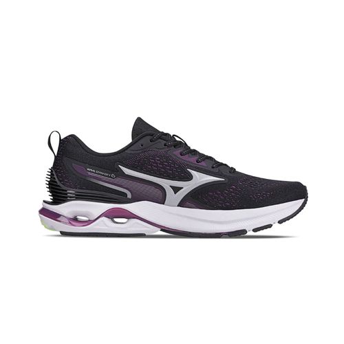 Tênis Esportivo Mizuno Dynasty 6 Preto e Roxo Feminino