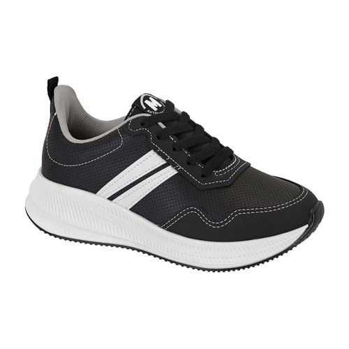 Tênis Casual Molekinho Preto e Branco Menino Juvenil