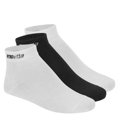 Tripack Meia Casual Actvitta Branca e Preta Feminina
