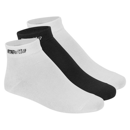 Tripack Meia Casual Actvitta Branca e Preta Feminina