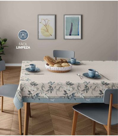 Toalha De Mesa Quadrada 1.40m x 1.40m Lepper Azul