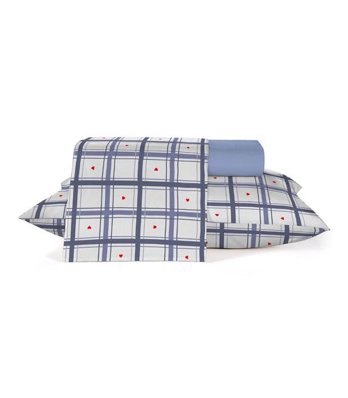 Jogo De Cama Ternura Queen 4 Peças Teka Azul
