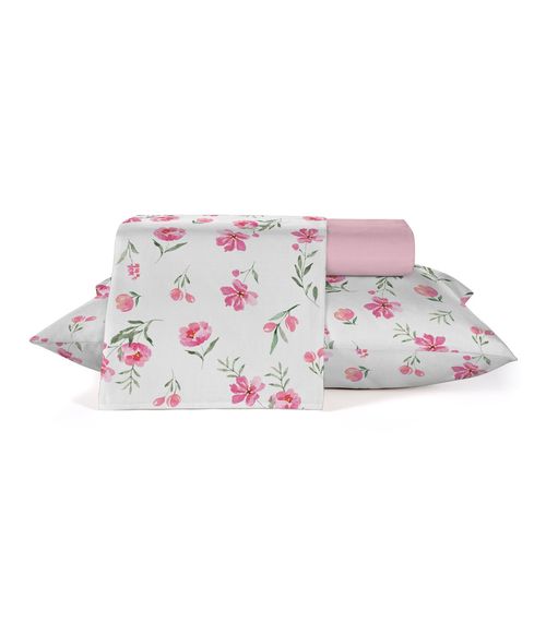 Jogo De Cama Ternura Queen 4 Peças Teka Rosa