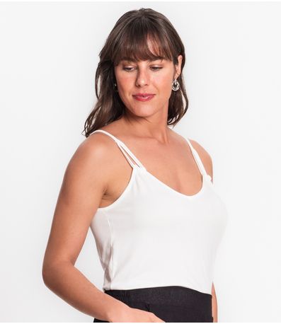 Blusa De Alça Semi Acabada Malha Delicate Rovitex Bege