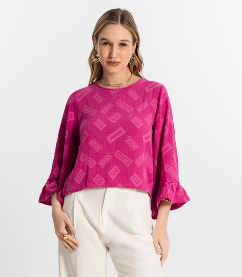 Blusa Manga Longa Feminina Rovitex Rosa