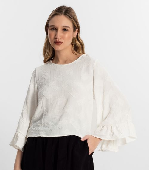Blusa Manga Longa Feminina Rovitex Bege