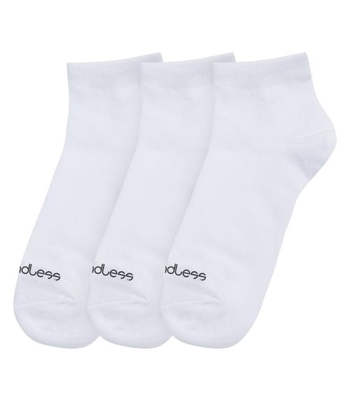 Kit 3 Pares De Meias Cano Curto Adulto Endless Branco