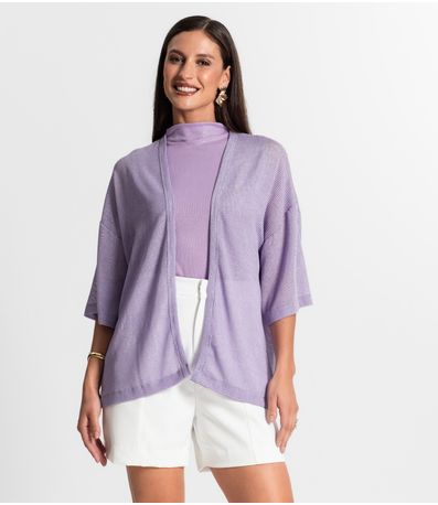 Kimono Feminino Com Brilho Rovitex Roxo