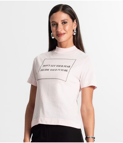 Camiseta Feminina Gola Alta Rovitex Rosa