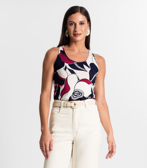 Regata Feminina Estampada Rovitex Vermelho