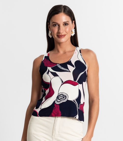 Regata Feminina Estampada Rovitex Vermelho