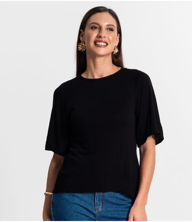 Blusa Feminina Manga Curta Rovitex Preto