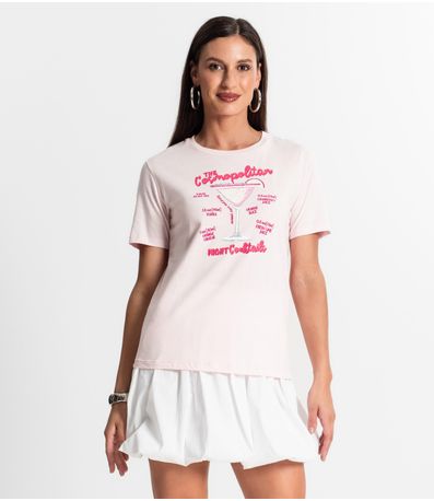 Camiseta Feminina Em Meia Malha Rovitex Rosa