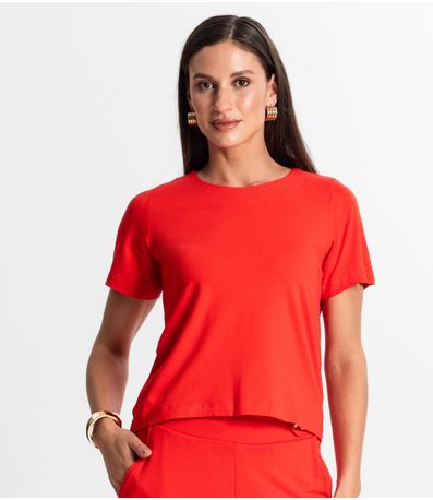 Blusa Feminina Manfa Curta Rovitex Laranja