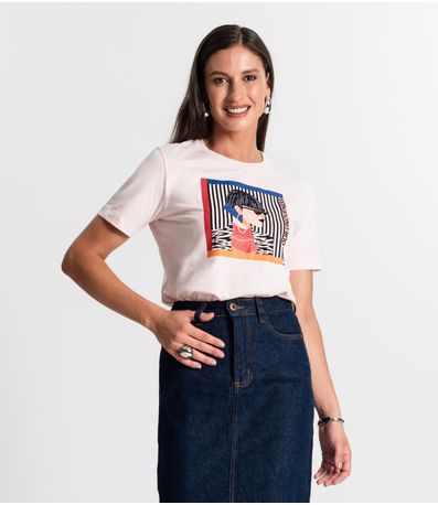 Camiseta Feminina Em Meia Malha Rovitex Rosa