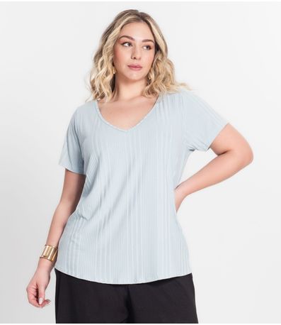 Blusa Feminina Plus Size da Infinita Cor Azul