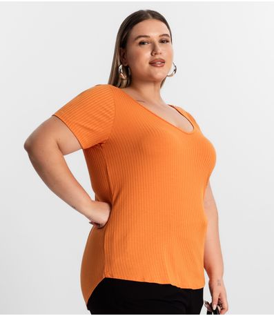 Blusa Feminina Plus Size da Infinita Cor Laranja