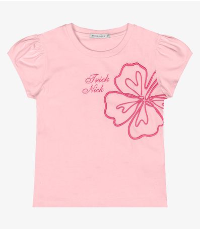 Blusa Manga Curta Infantil Feminina Trick Nick Rosa