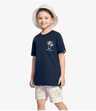 Conjunto Infantil Camiseta Com Bermuda Trick Nick Azul