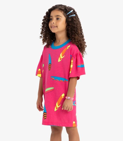 Vestido Infantil Estampado Rovi Kids Rosa