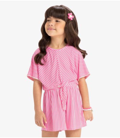 Macaquinho Infantil Com Amarração Rovi Kids Rosa