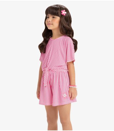 Macaquinho Infantil Com Amarração Rovi Kids Rosa