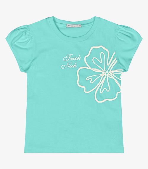 Blusa Manga Curta Infantil Feminina Trick Nick Azul