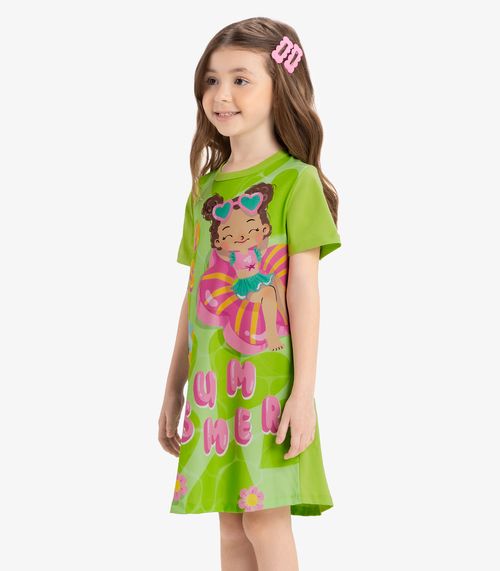 Vestido Infantil Com Estampa Rovi Kids Verde