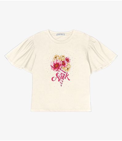 Blusa Infantil Feminina Trick Nick Bege