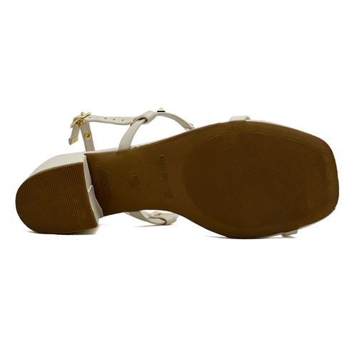 Sandália Salto Akazzo Off White Feminina