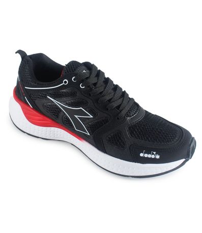 Tênis Esportivo Stratus II Preto e Vermelho Diadora Unissex