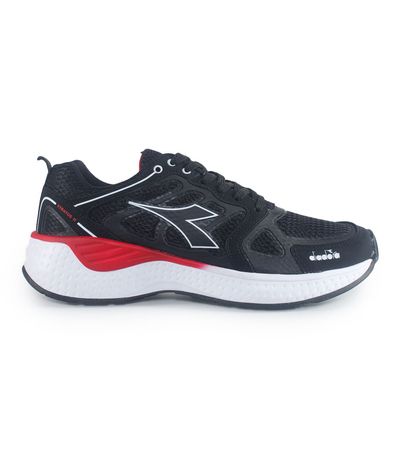 Tênis Esportivo Stratus II Preto e Vermelho Diadora Unissex
