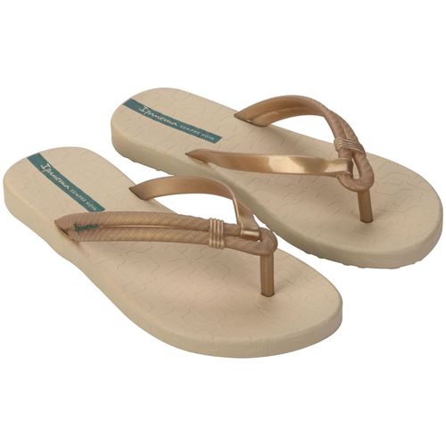 Chinelo Dedo Ipanema Bege e Verde Feminino