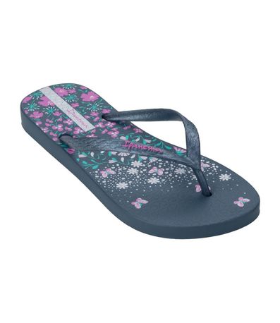 Chinelo Dedo Ipanema Preto e Azul Feminino