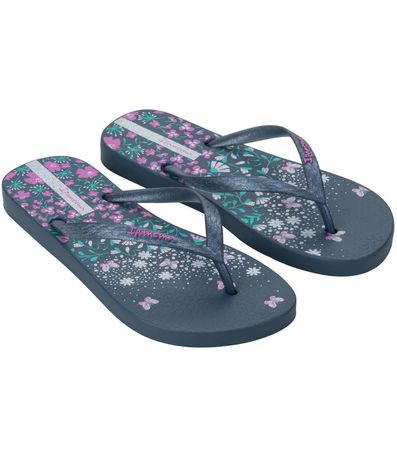 Chinelo Dedo Ipanema Preto e Azul Feminino