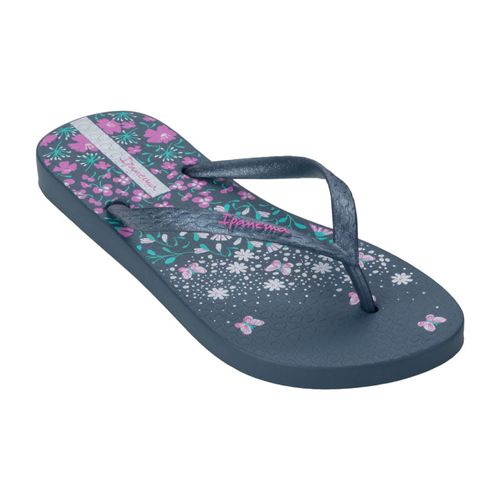 Chinelo Dedo Ipanema Preto e Azul Feminino