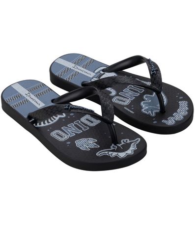 Chinelo Dedo Ipanema Preto e Azul Menino Juvenil