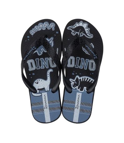 Chinelo Dedo Ipanema Preto e Azul Menino Juvenil