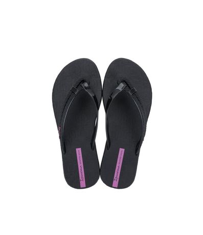 Chinelo Dedo Ipanema Preto e Lilás Feminino