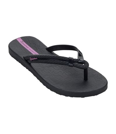 Chinelo Dedo Ipanema Preto e Lilás Feminino