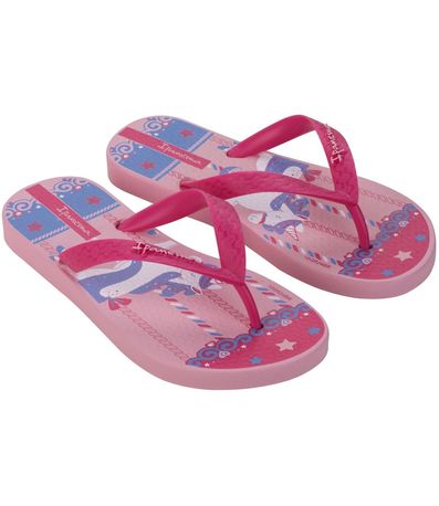 Chinelo Dedo Ipanema Rosa e Azul Menina Juvenil