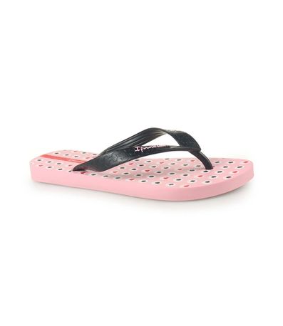 Chinelo Dedo Ipanema Rosa e Preto Feminino