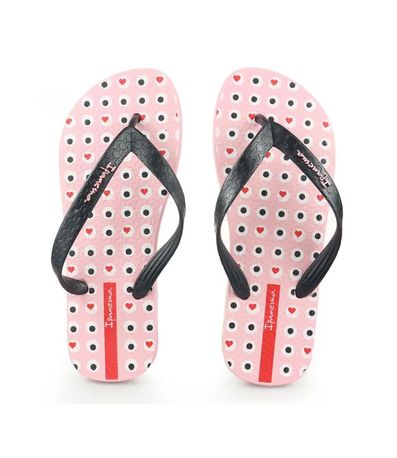 Chinelo Dedo Ipanema Rosa e Preto Feminino
