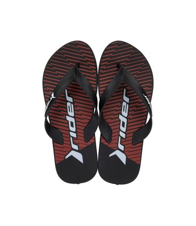 Chinelo Dedo Rider Feel Urban Preto e Vermelho Masculino