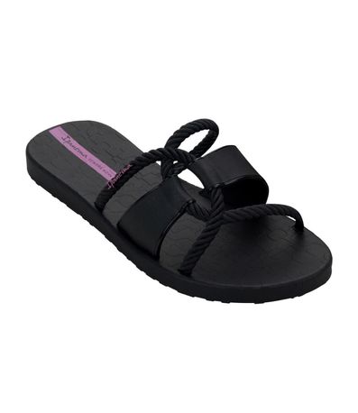 Chinelo Slide Ipanema Preto e Lilás Feminino